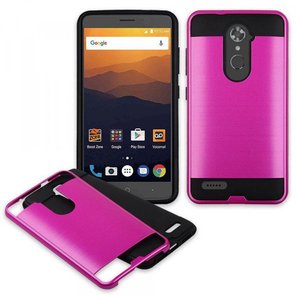 Wholesale ZTE Max XL, ZTE N9560 Armor Hybrid Case (Hot Pink)